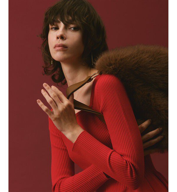 allureville「ウエストマークコクーンニットワンピース」|ワンピース|