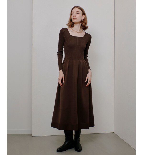 allureville「ウエストマークコクーンニットワンピース」|ワンピース|