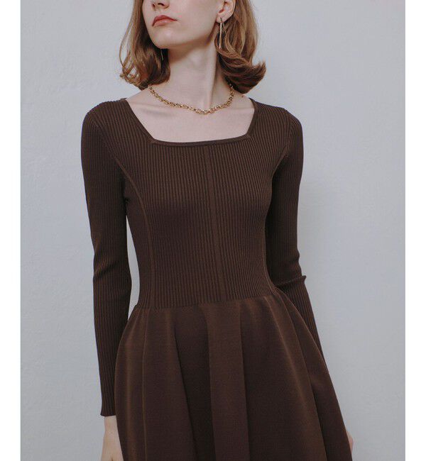 allureville「ウエストマークコクーンニットワンピース」|ワンピース|