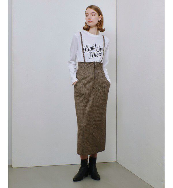 allureville「【セットアップ対応可能】ガンクラブチェックジップスカート」|タイト|