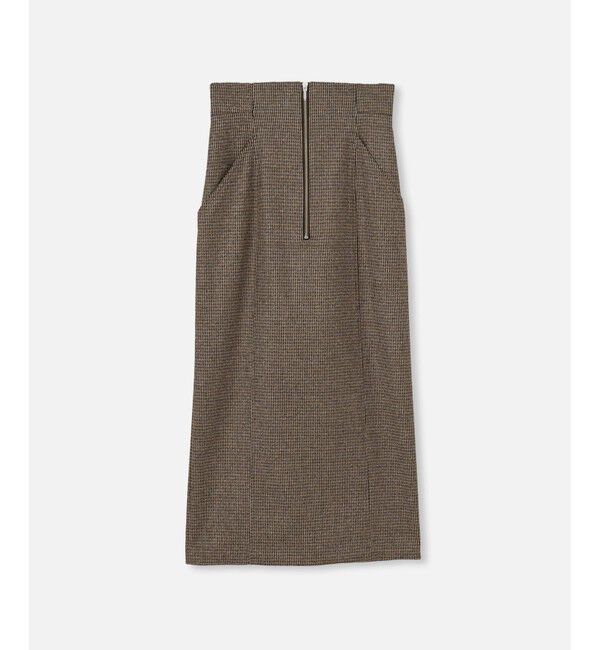 allureville「【セットアップ対応可能】ガンクラブチェックジップスカート」|タイト|