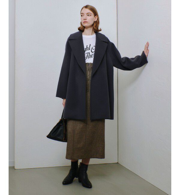 allureville「【セットアップ対応可能】ガンクラブチェックジップスカート」|タイト|