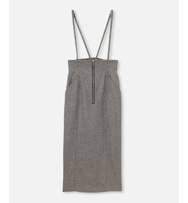 allureville「【セットアップ対応可能】ガンクラブチェックジップスカート」|タイト|ブラック