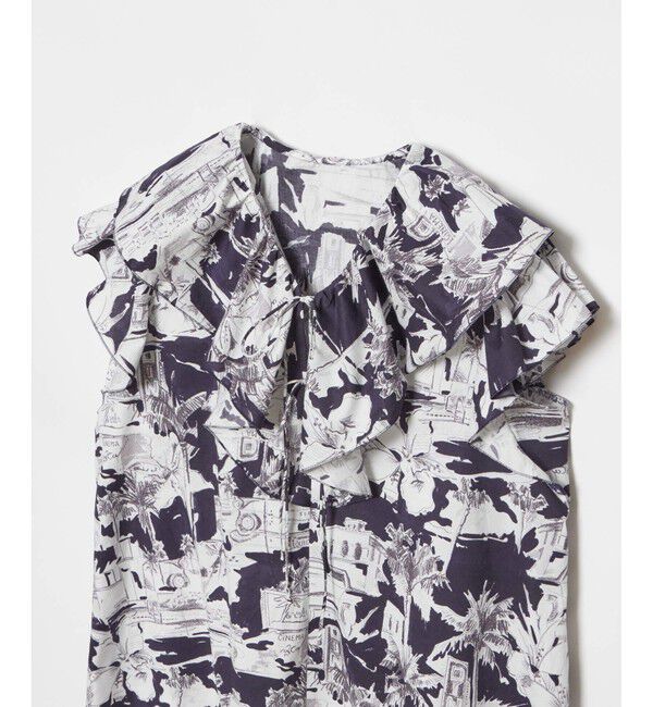 LOULOU WILLOUGHBY「【LOULOU WILLOUGHBY】サマーナイトプリントフリルブラウス」|シャツ・ブラウス|