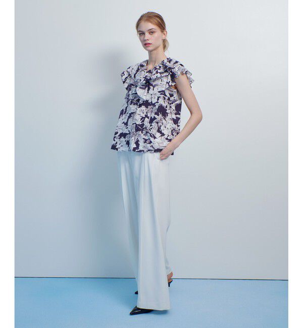 LOULOU WILLOUGHBY「【LOULOU WILLOUGHBY】サマーナイトプリントフリルブラウス」|シャツ・ブラウス|