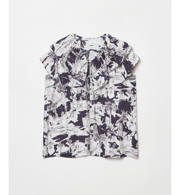 LOULOU WILLOUGHBY「【LOULOU WILLOUGHBY】サマーナイトプリントフリルブラウス」|シャツ・ブラウス|