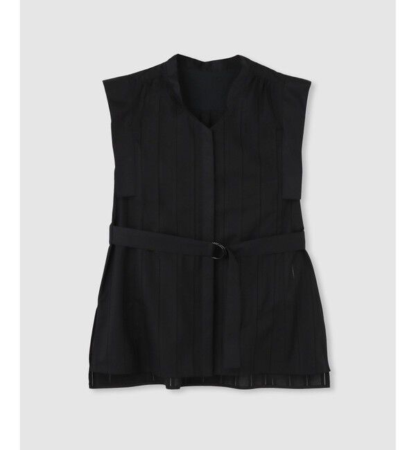 allureville「カラミストライプ切替ブラウス」|シャツ・ブラウス|ブラック