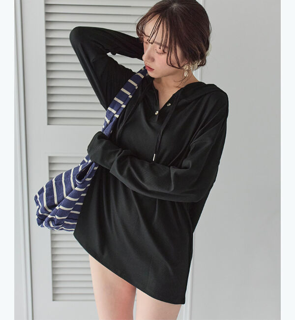 SEA DRESS「オーバーシルエットラッシュパーカープルオーバー」|ビキニトップス|