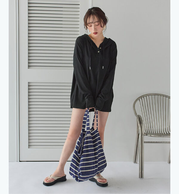 SEA DRESS「オーバーシルエットラッシュパーカープルオーバー」|ビキニトップス|