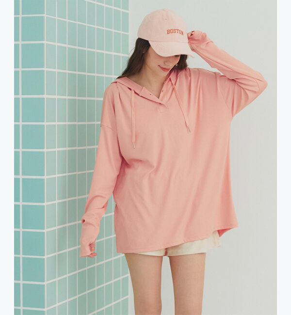 SEA DRESS「オーバーシルエットラッシュパーカープルオーバー」|ビキニトップス|