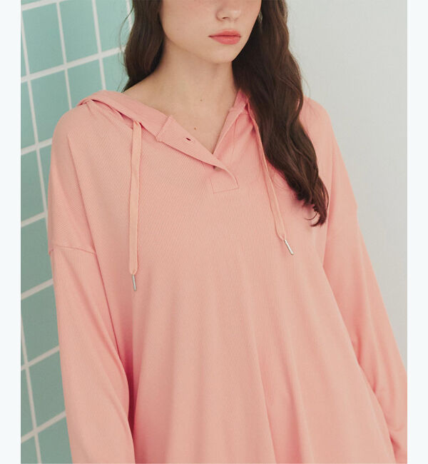 SEA DRESS「オーバーシルエットラッシュパーカープルオーバー」|ビキニトップス|