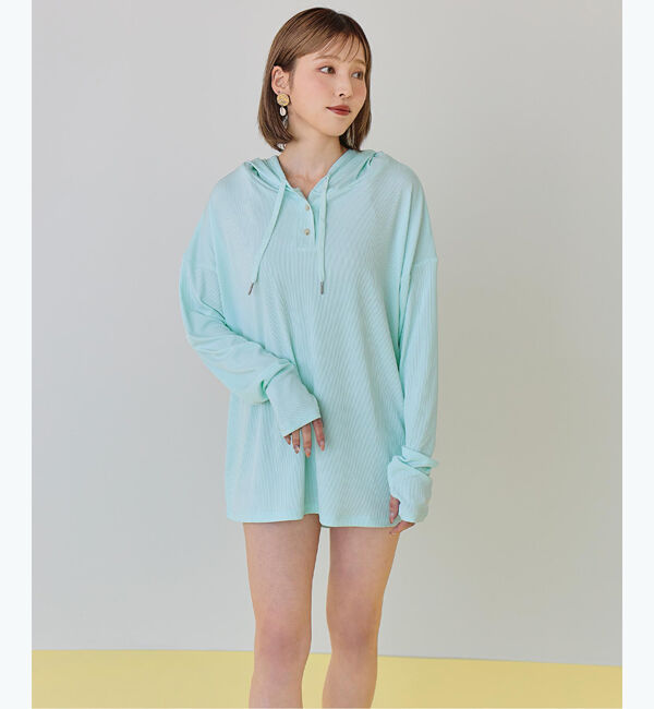 SEA DRESS「オーバーシルエットラッシュパーカープルオーバー」|ビキニトップス|