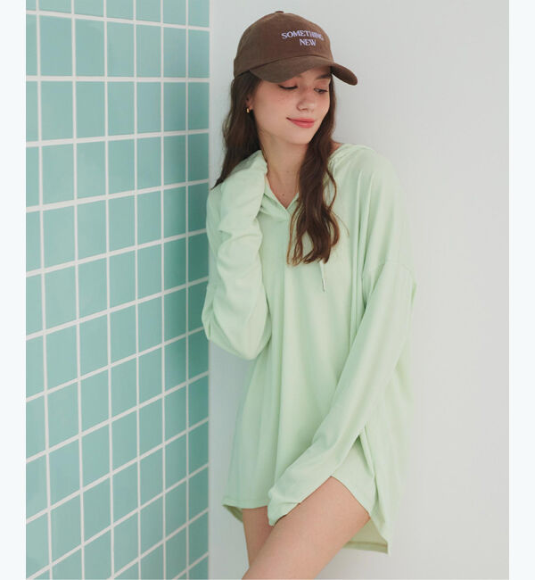 SEA DRESS「オーバーシルエットラッシュパーカープルオーバー」|ビキニトップス|