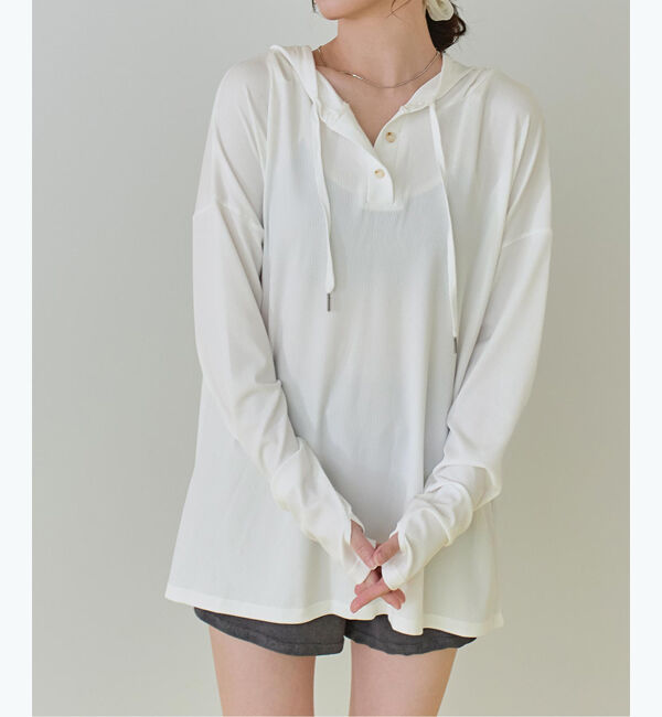 SEA DRESS「オーバーシルエットラッシュパーカープルオーバー」|ビキニトップス|