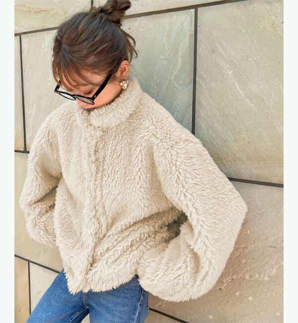 titivate「【kannaさんA/Wコラボ】プードルフェイクファーコート」|ノーカラーコート|