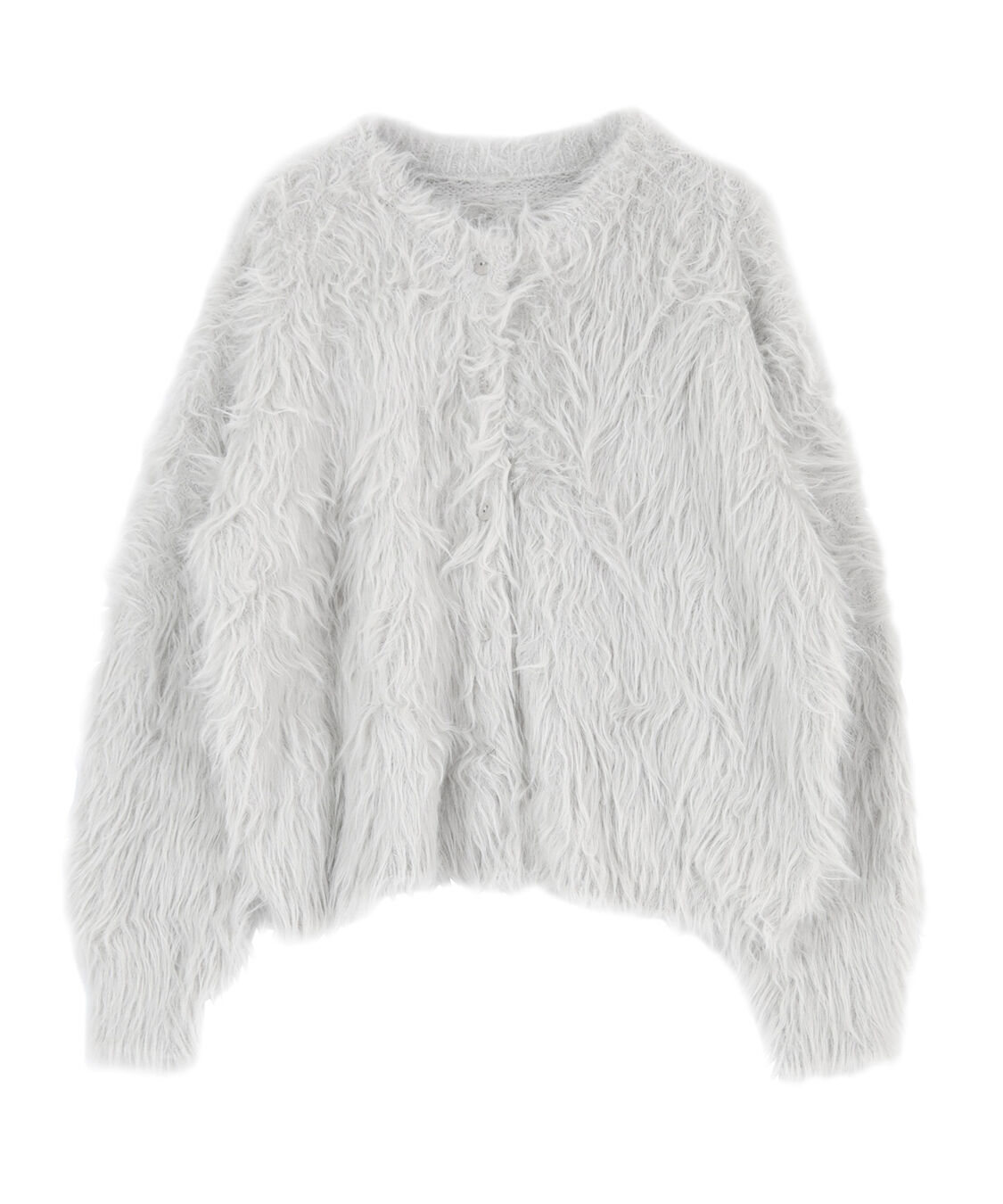 titivate「ロングシャギーニットカーディガン」|カーディガン|ライトグレー