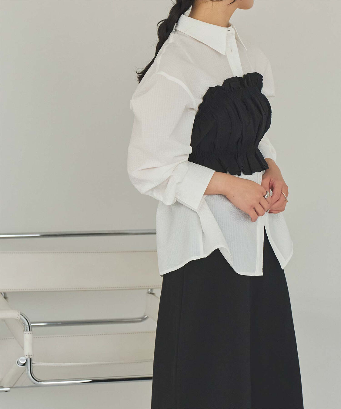 titivate「サッカーストライプシャーリングビスチェ」|チューブトップ|