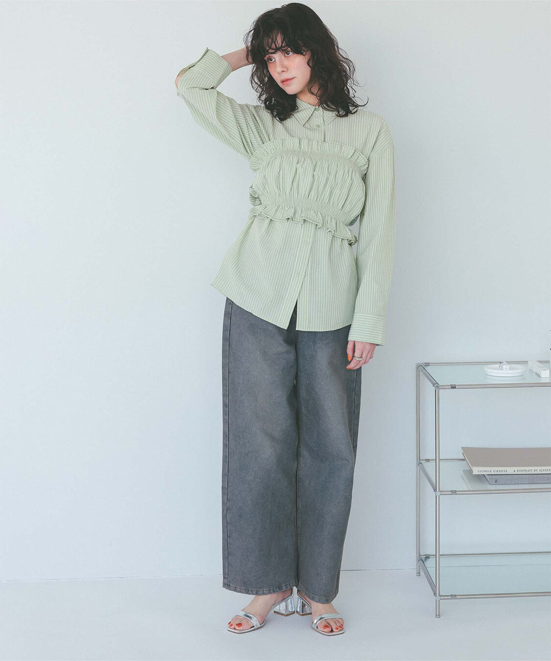 titivate「サッカーストライプシャーリングビスチェ」|チューブトップ|