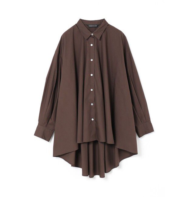 mizuiro ind「mizuiro ind ワイドシャツチュニック」|シャツ・ブラウス|ブラウン