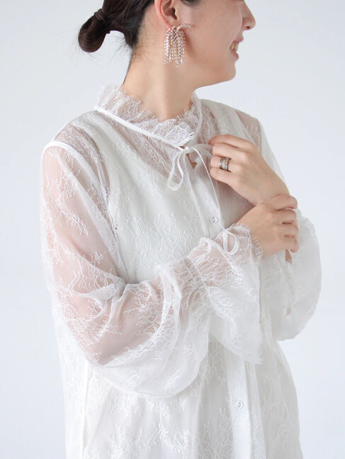 sm2rhythm「【セレモニーアイテム】レースブラウス」|シャツ・ブラウス|オフホワイト