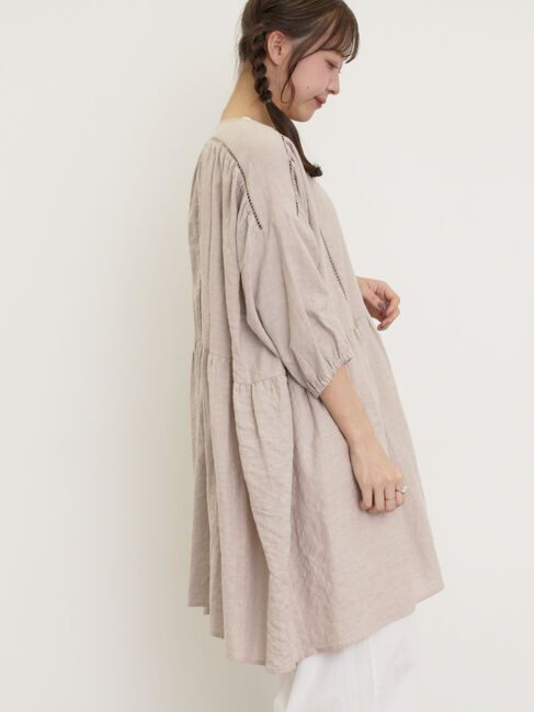 Samansa Mos2「はしごレースふんわりチュニック」|シャツ・ブラウス|