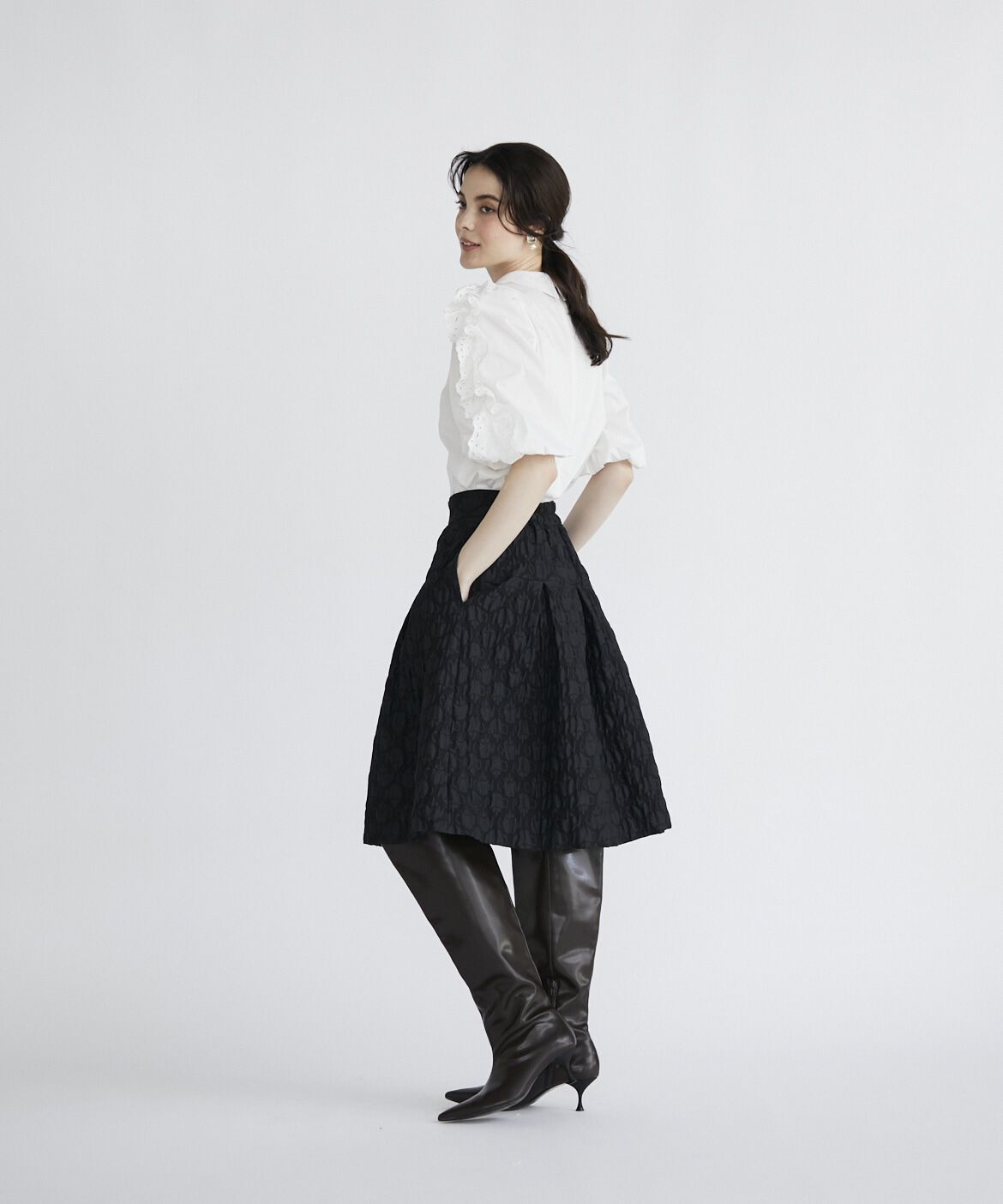 Maglie le cassetto「ティーポットジャガードスカート」|フレア|