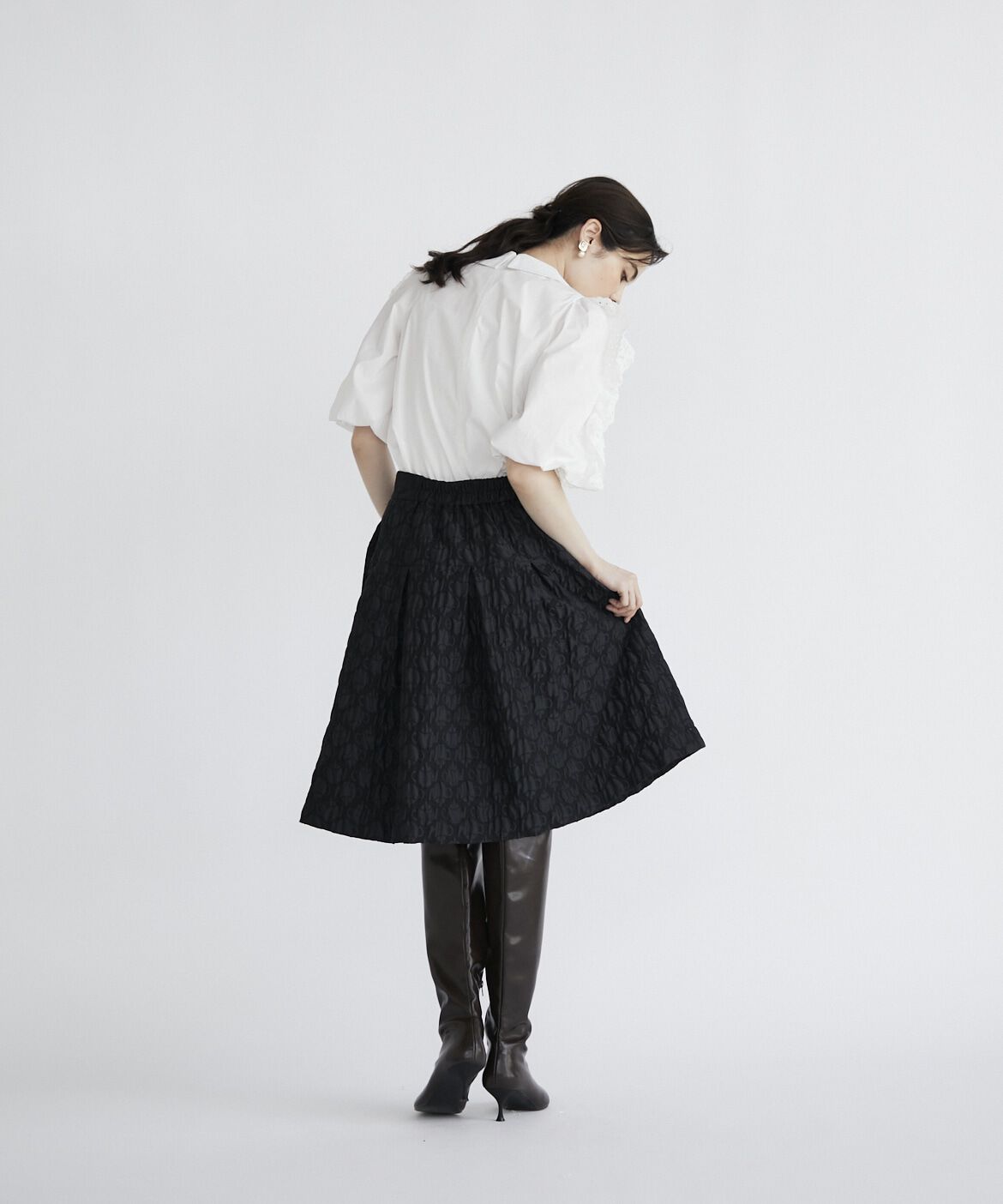 Maglie le cassetto「ティーポットジャガードスカート」|フレア|