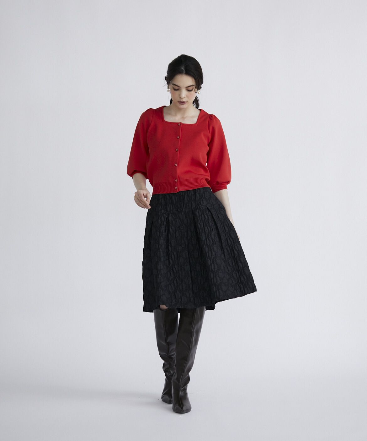 Maglie le cassetto「ティーポットジャガードスカート」|フレア|
