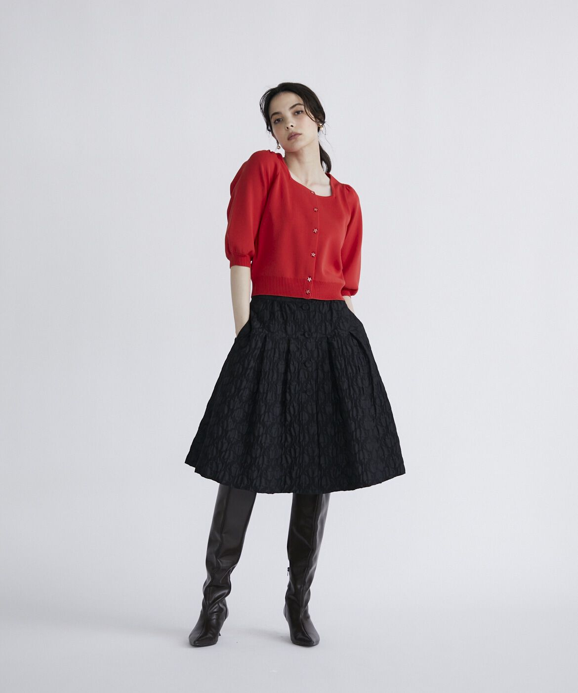 Maglie le cassetto「ティーポットジャガードスカート」|フレア|