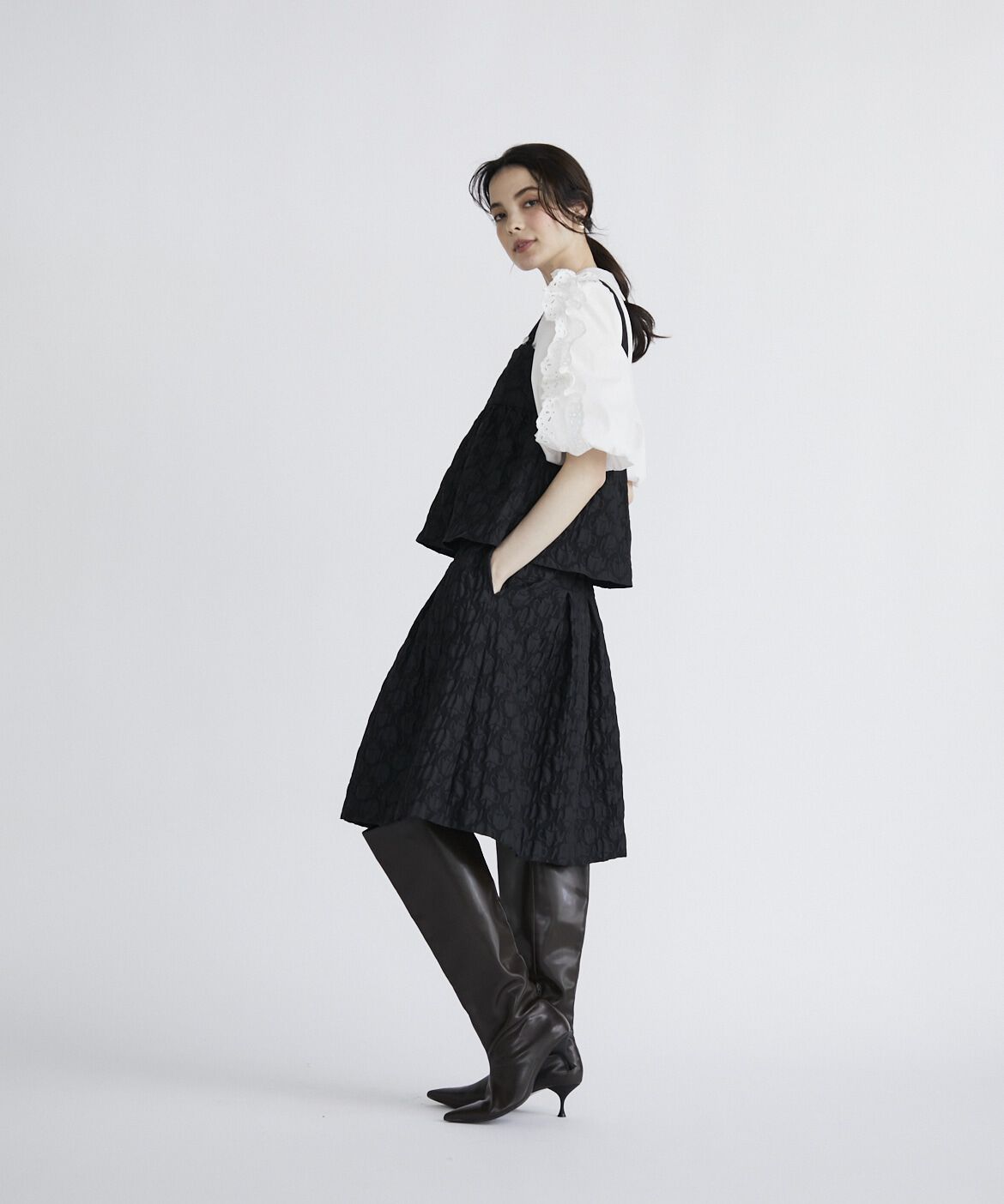 Maglie le cassetto「ティーポットジャガードスカート」|フレア|