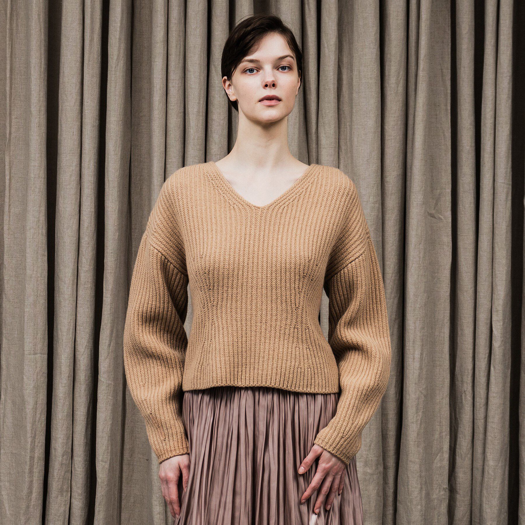 UNTITLED「ウールカシミヤニット＋バラクラバSET」|ニット・セーター|キャメル(041)