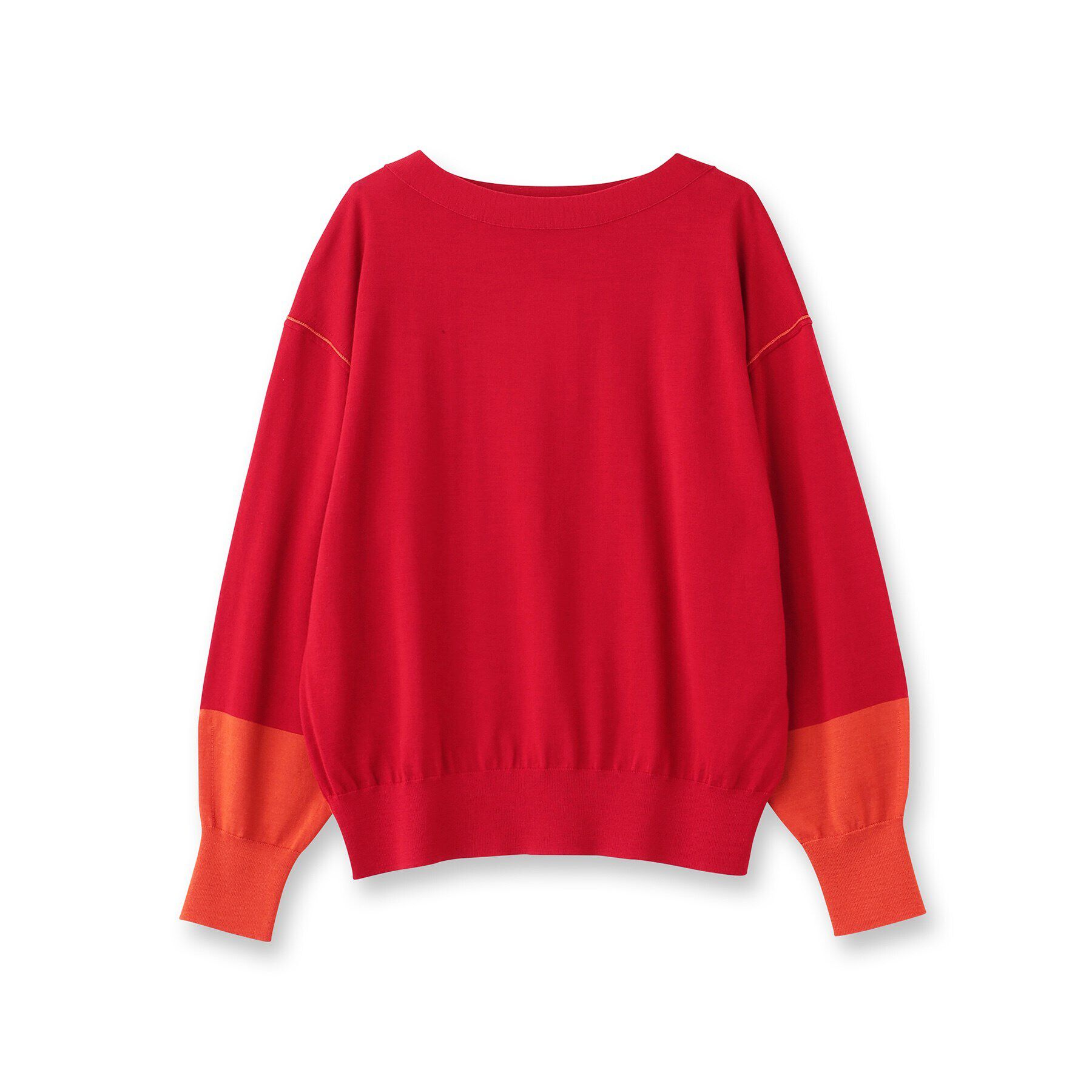 UNTITLED「【袖口カラーがアクセントに！】クルーネック ハイゲージニット」|ニット・セーター|