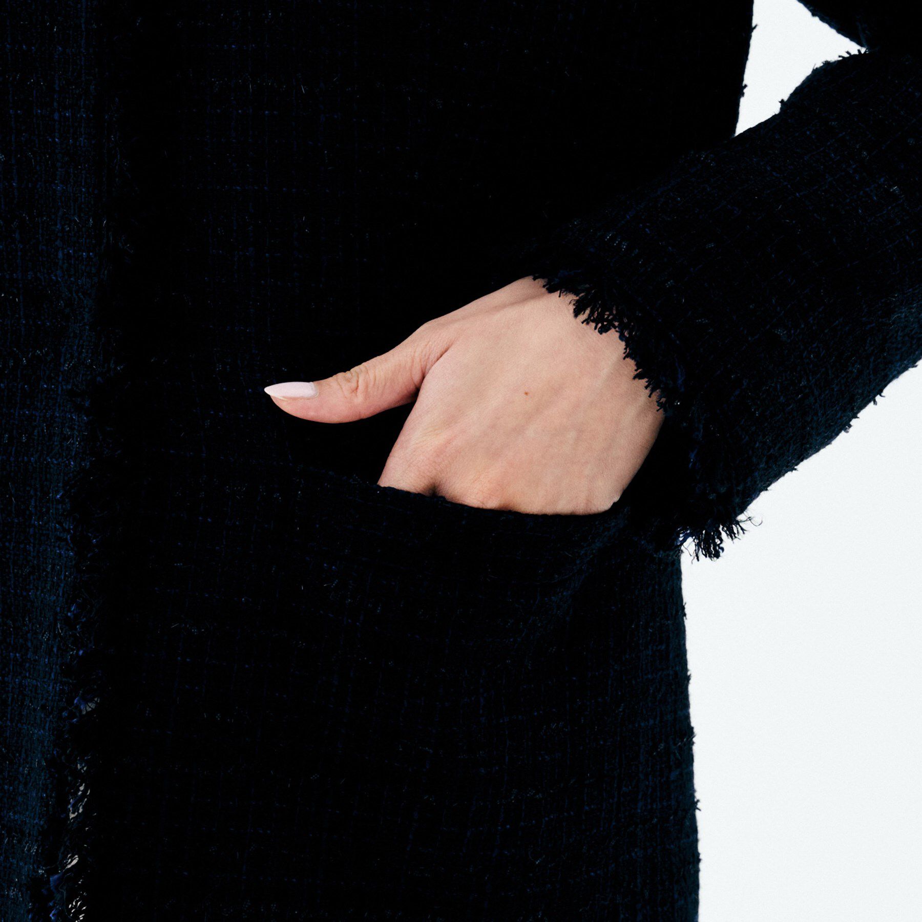 UNTITLED「【着丈長め/軽い/オンオフ使える】ファンシーツイード ジャケット」|ノーカラージャケット|