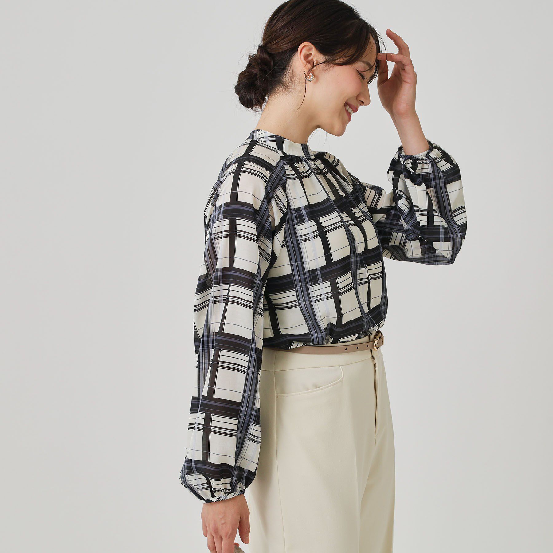 COUP DE CHANCE「【手洗い可／日本製】チェック柄ブラウス」|シャツ・ブラウス|