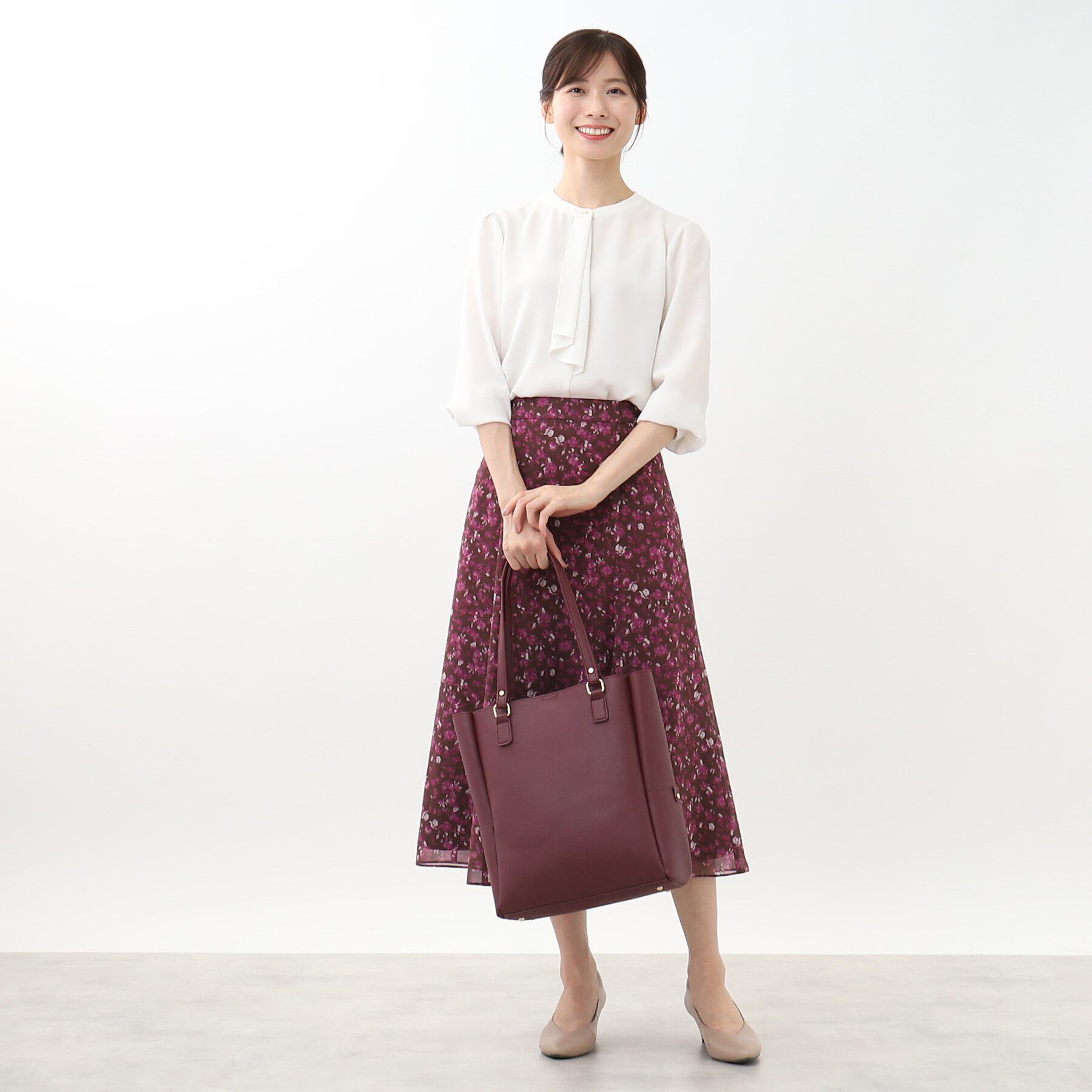 Reflect「【WEB限定カラーあり／接触冷感／マシンウォッシュ】ボータイ風デザインブラウス」|シャツ・ブラウス|