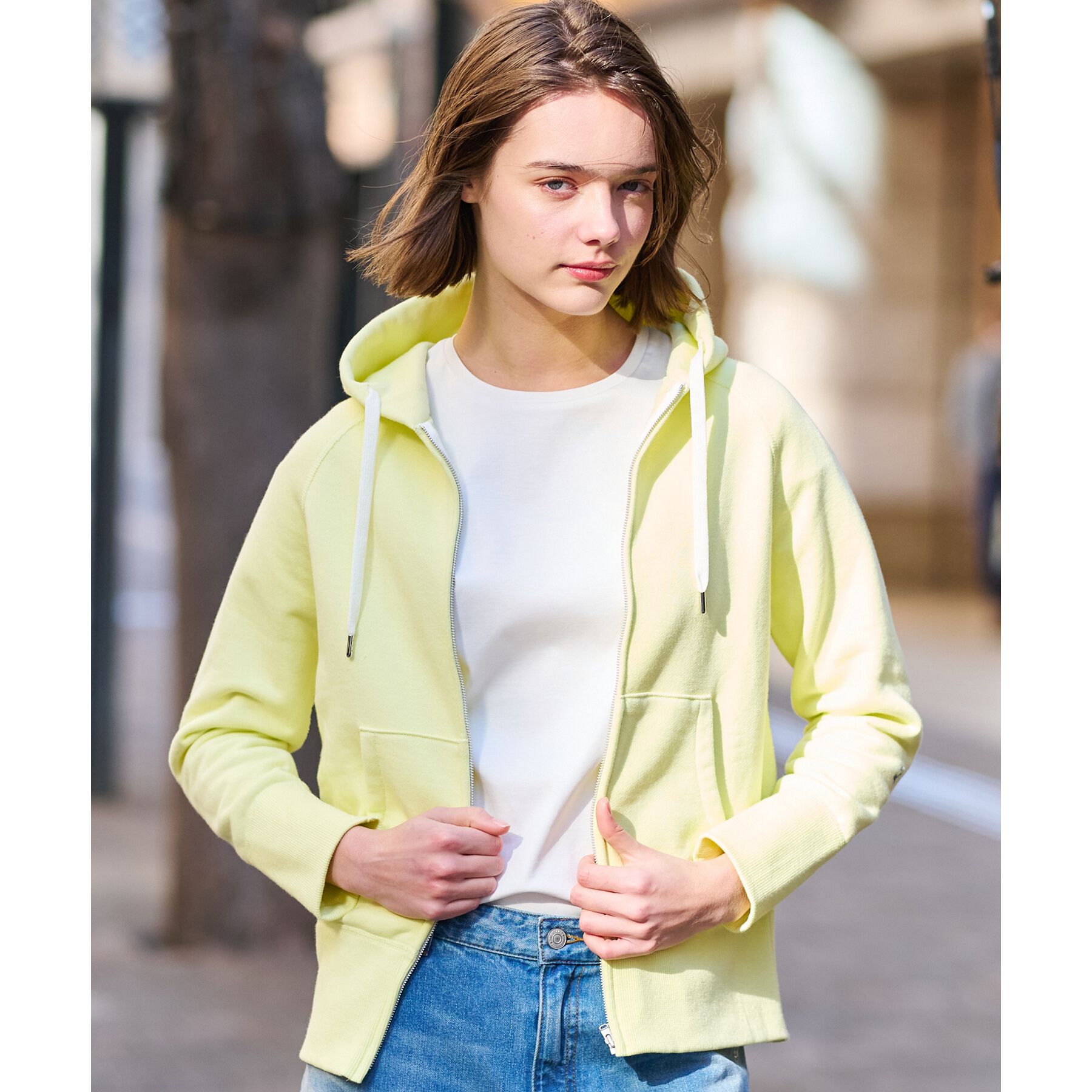 DRESSTERIOR「【NEWカラーあり】ライト裏毛ジップアップパーカ」|パーカー|ライトイエロー(03