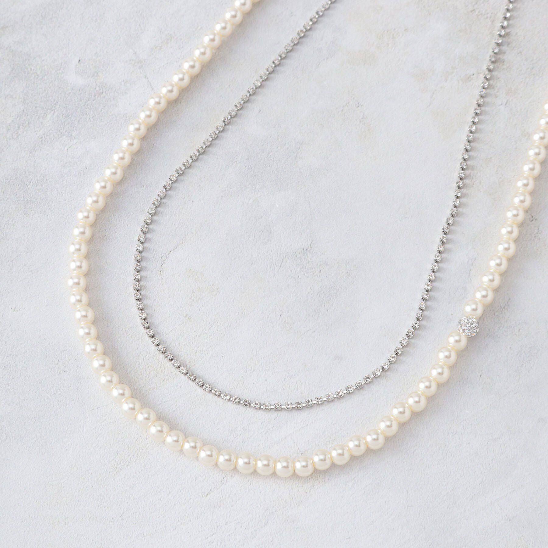 grove「ダイヤ型レーンパール調ネックレス【入卒対応可】」|ネックレス|