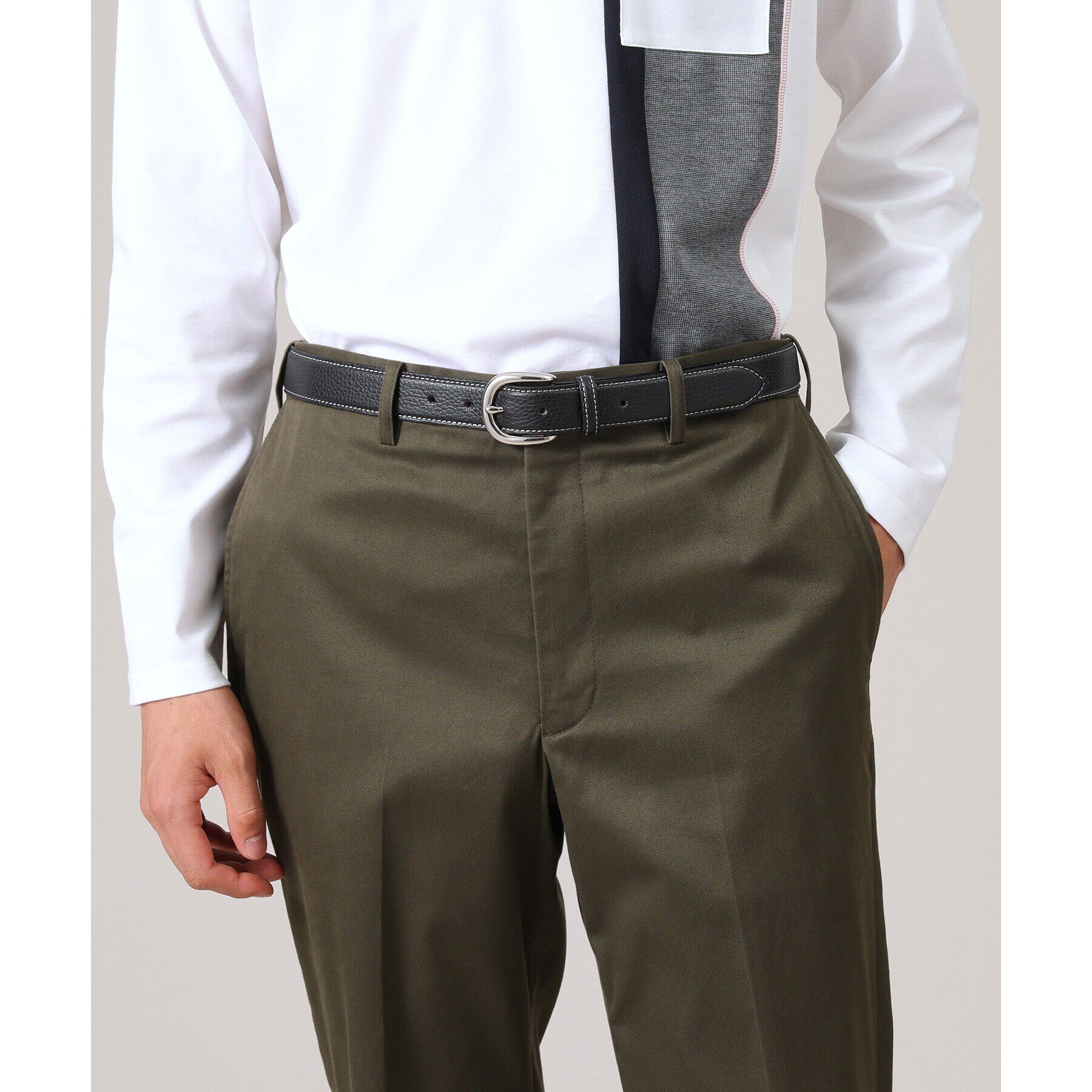 TAKEO KIKUCHI「【ONOFF対応】スティッチ配色 イタリアンシュリンクレザー ベルト」|ベルト|