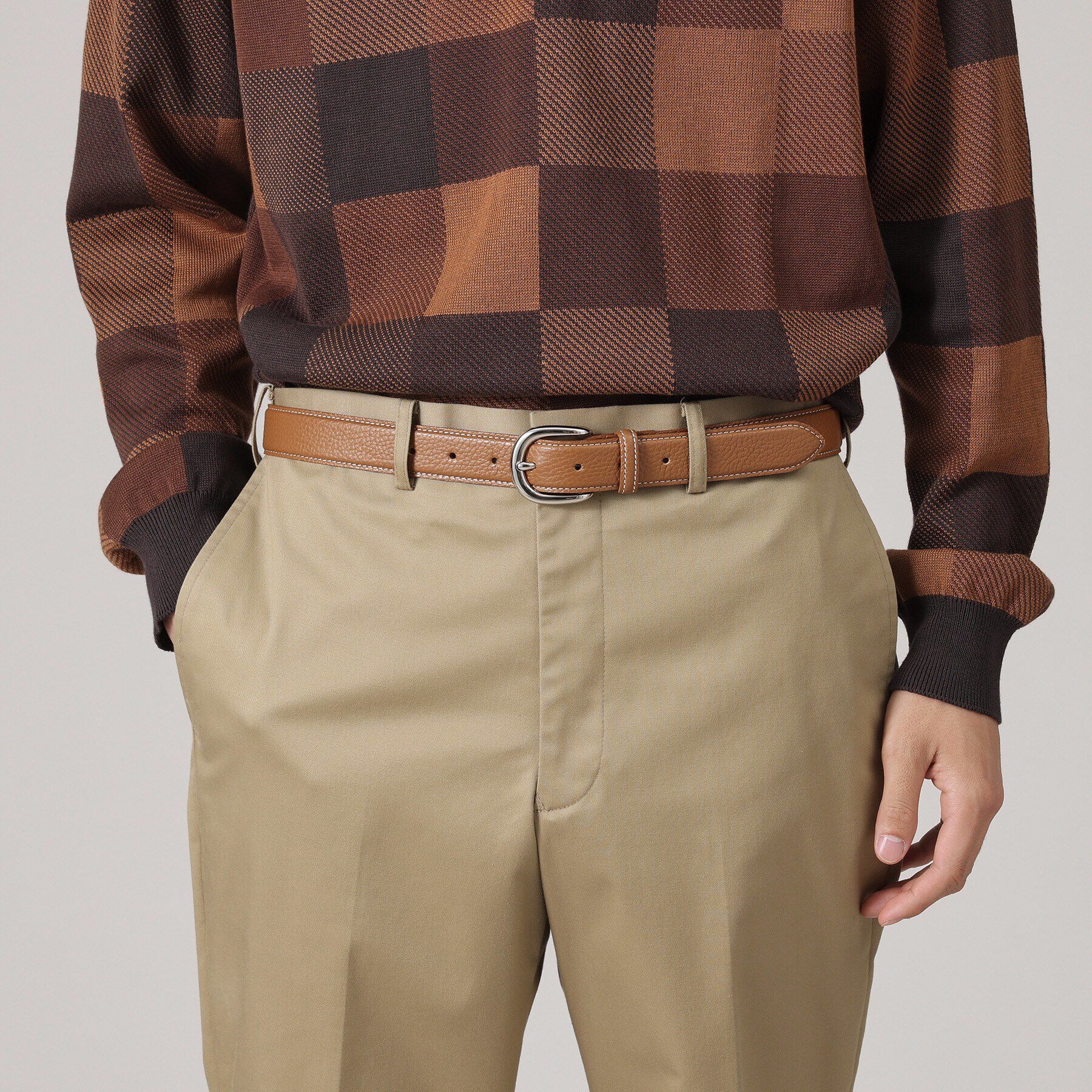 TAKEO KIKUCHI「【ONOFF対応】スティッチ配色 イタリアンシュリンクレザー ベルト」|ベルト|