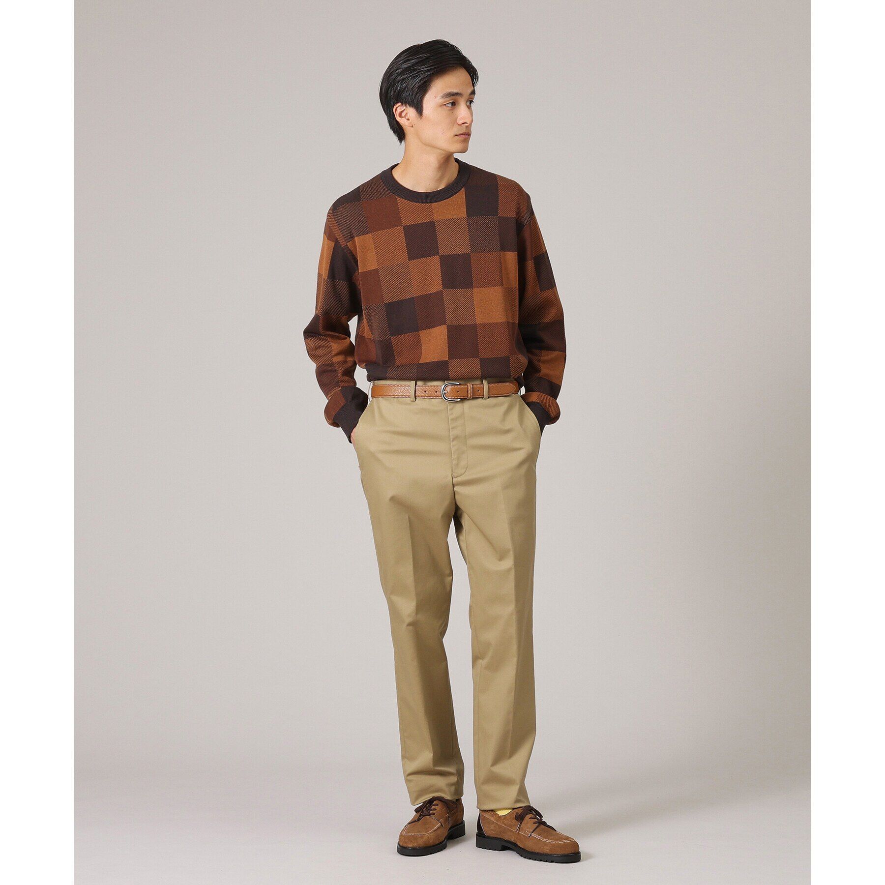 TAKEO KIKUCHI「【ONOFF対応】スティッチ配色 イタリアンシュリンクレザー ベルト」|ベルト|