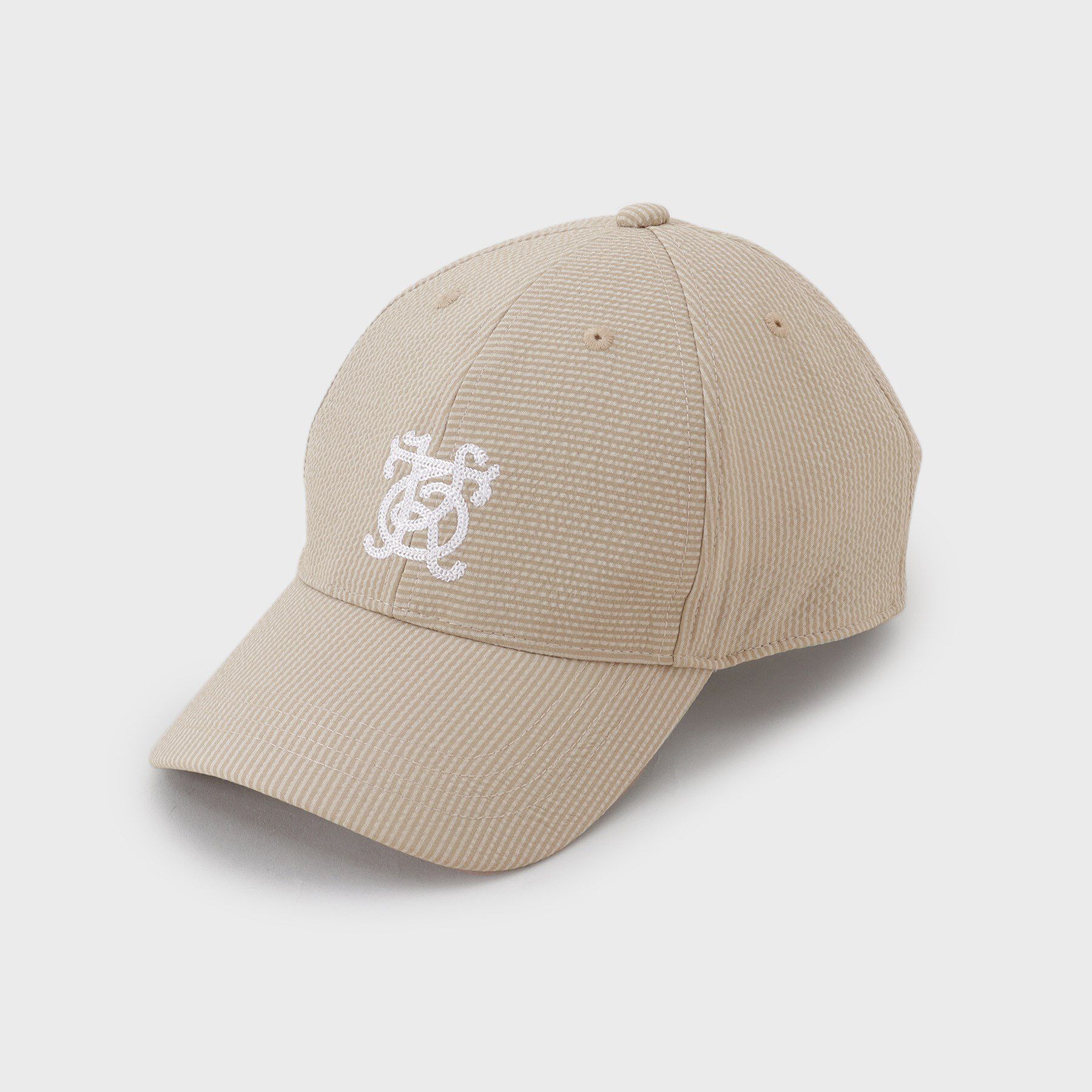 TAKEO KIKUCHI「シアサッカー エンブレム キャップ」|キャップ・キャスケット|ベージュ(052)