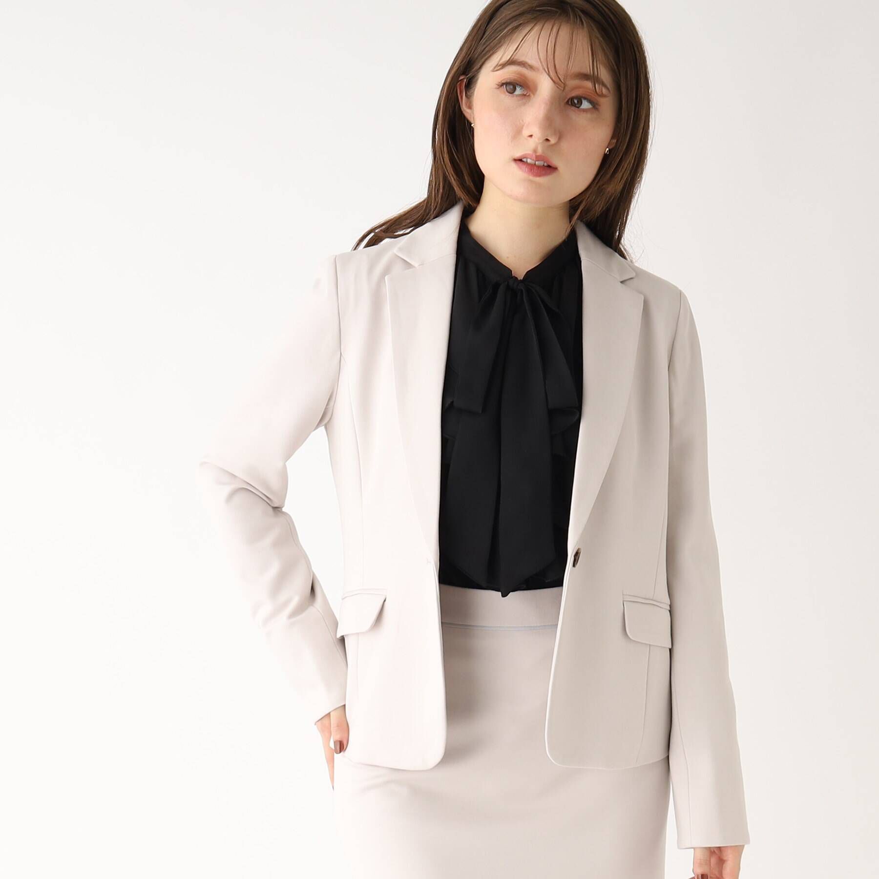 index「セットアップ対応　DELEGANT ポンチジャケット【WEB限定サイズ/洗える】」|テーラードジャケット|ライトグレー(011