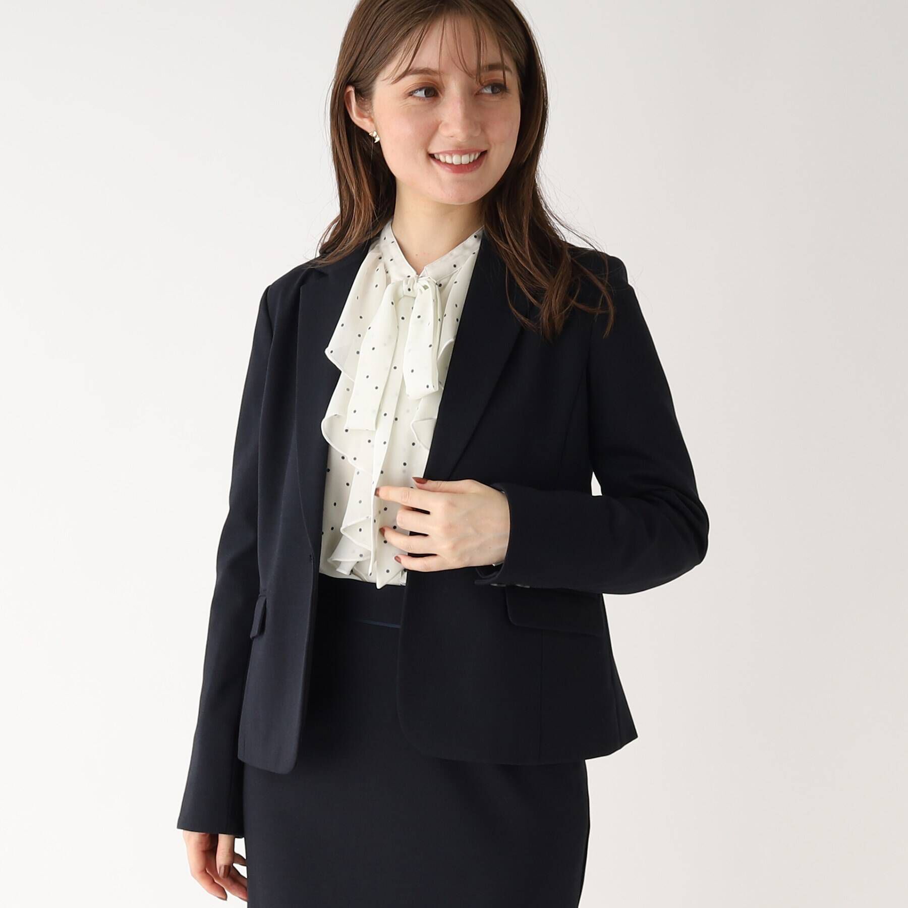 index「セットアップ対応　DELEGANT ポンチジャケット【WEB限定サイズ/洗える】」|テーラードジャケット|ネイビー(093)