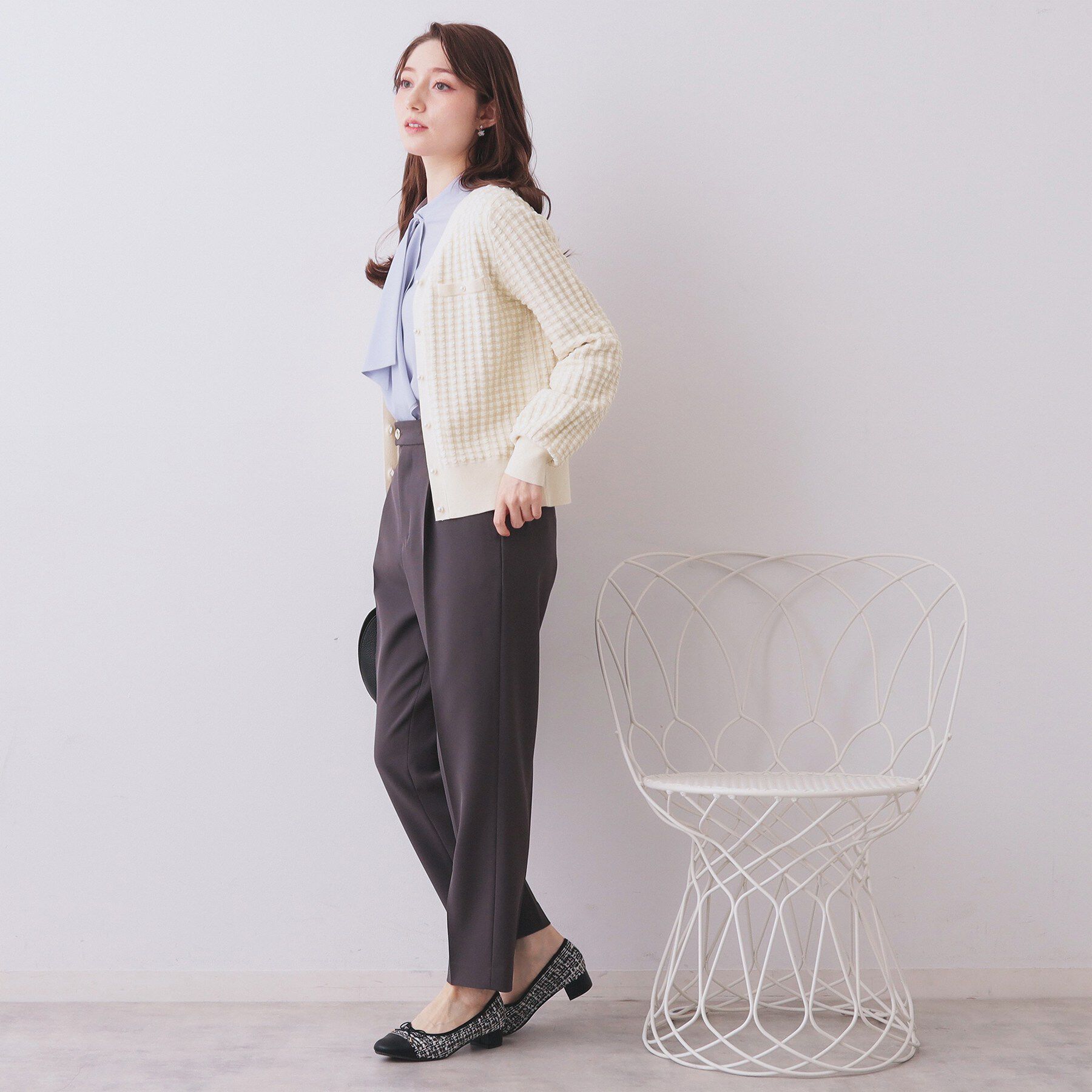 index「チェックジャカードカーディガン【洗濯機OK】」|カーディガン|