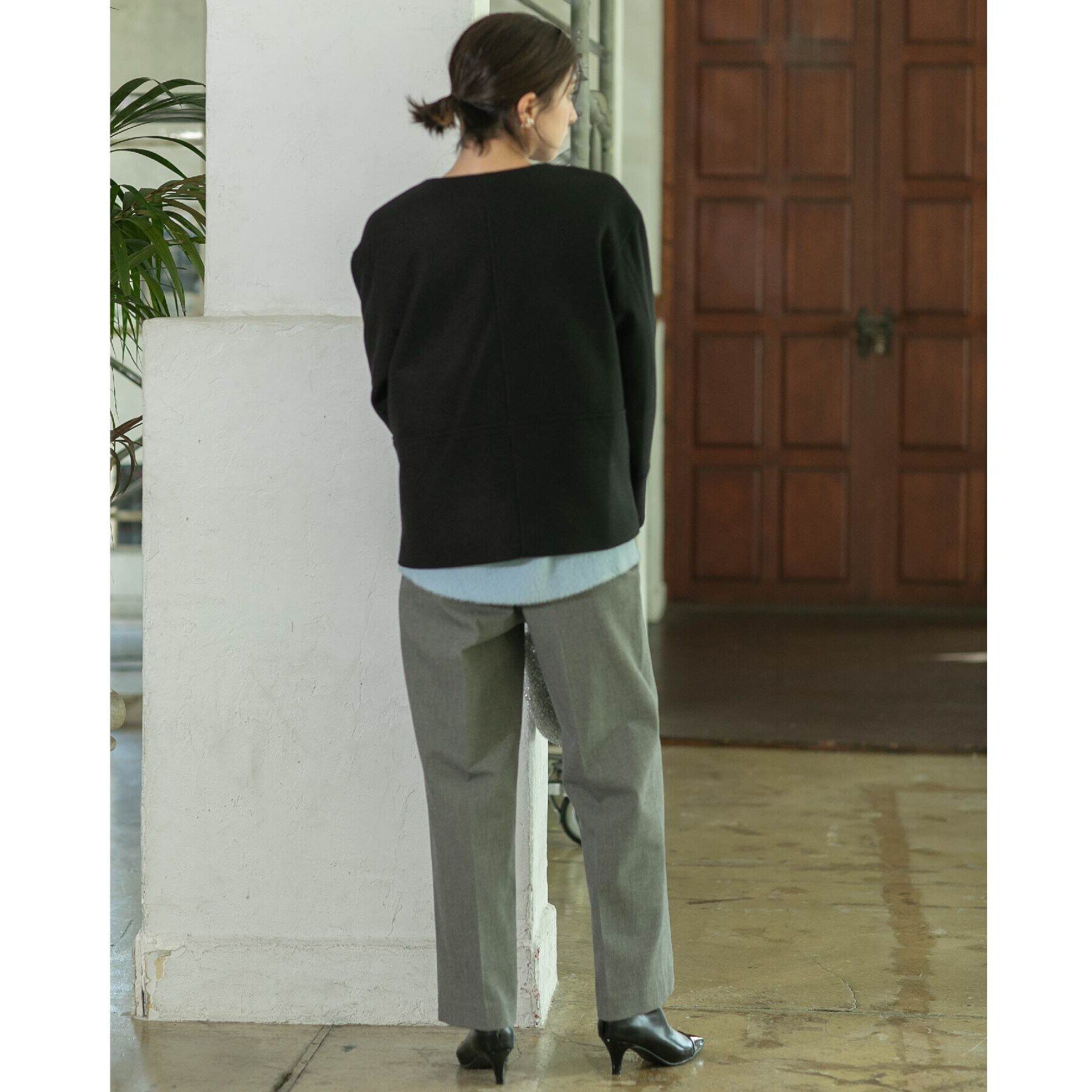 OPAQUE.CLIP「《SS-LLsize》着丈が選べる！裏起毛ストレッチワイドパンツ【蓄熱素材/洗濯機洗い可】」|その他|