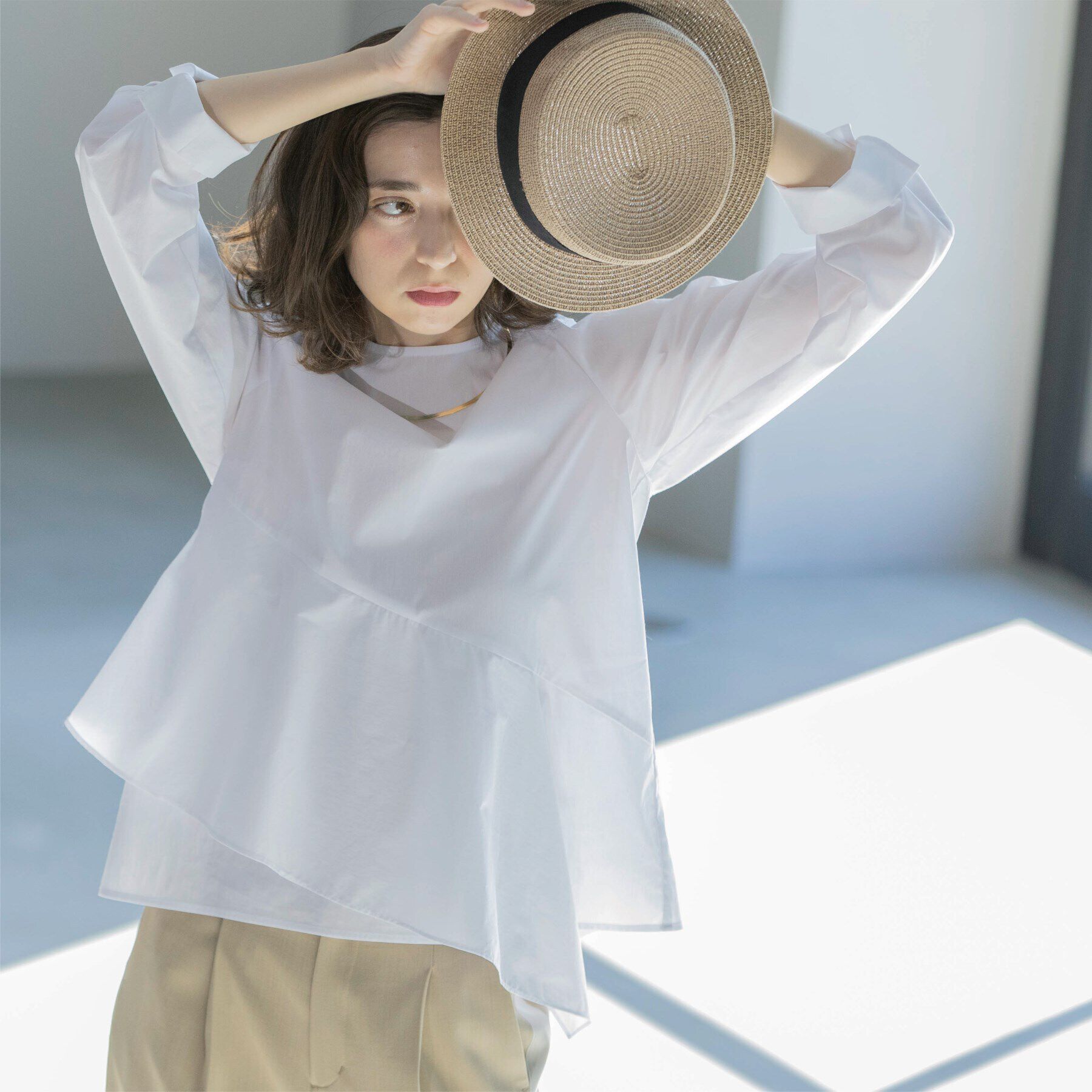 OPAQUE.CLIP「アシメフリルブラウス」|シャツ・ブラウス|