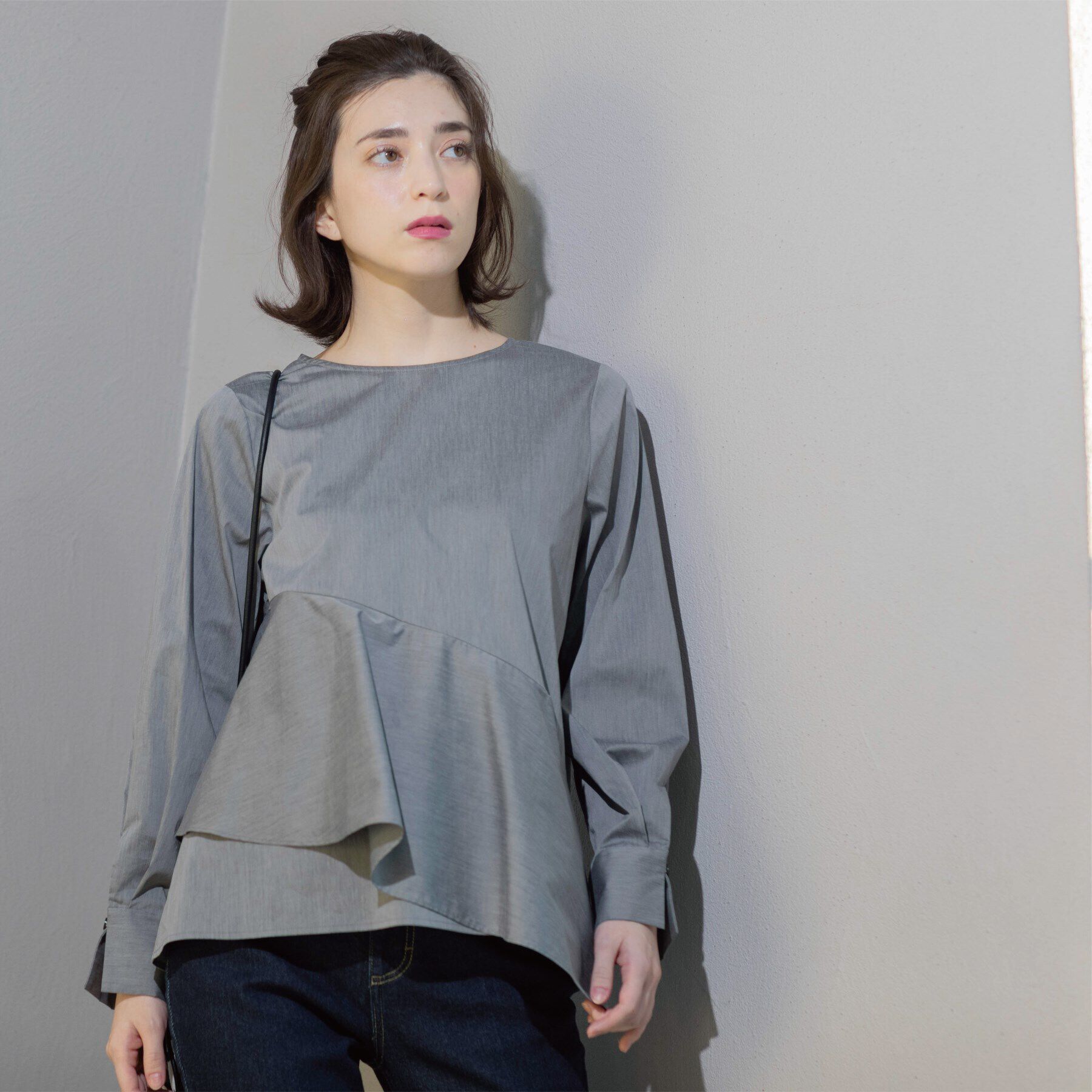 OPAQUE.CLIP「アシメフリルブラウス」|シャツ・ブラウス|