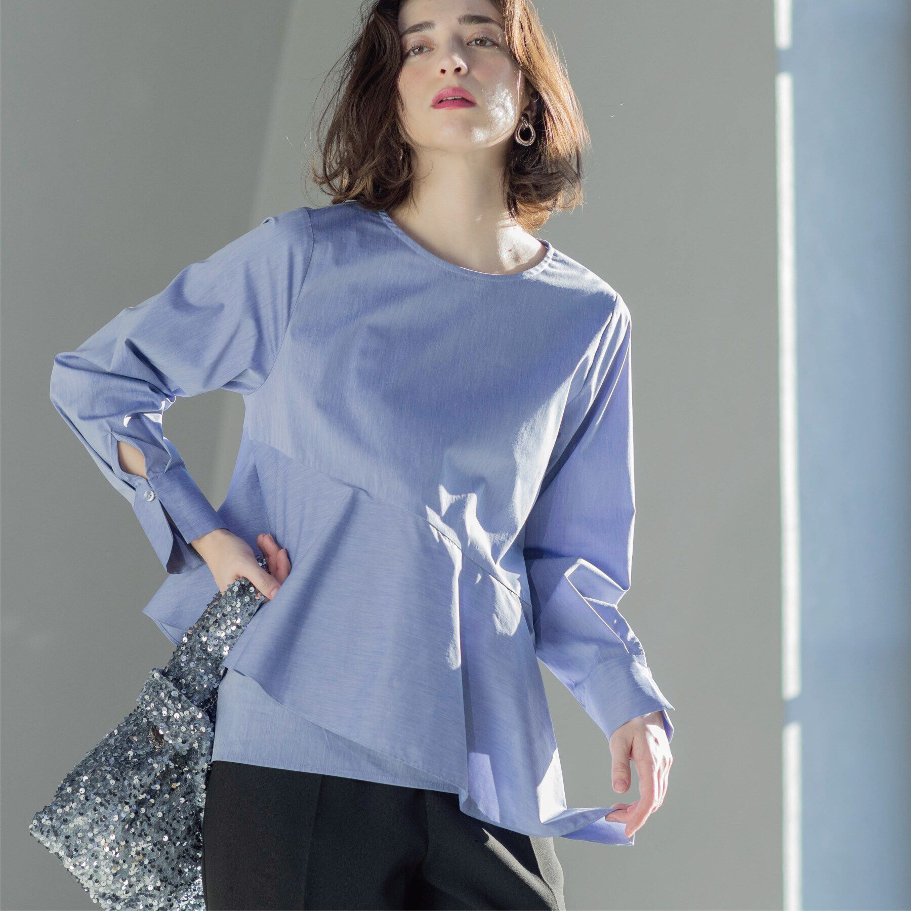 OPAQUE.CLIP「アシメフリルブラウス」|シャツ・ブラウス|