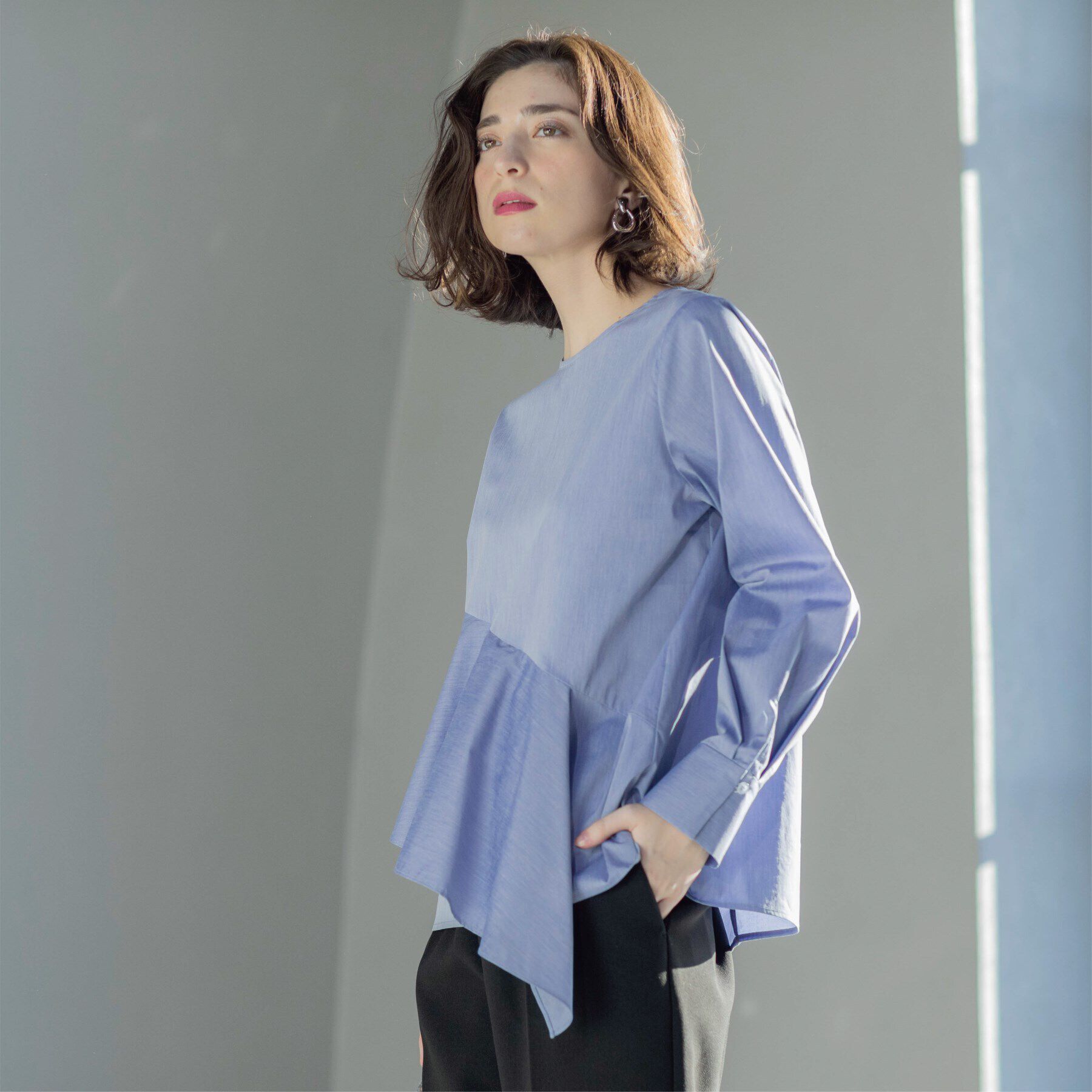 OPAQUE.CLIP「アシメフリルブラウス」|シャツ・ブラウス|