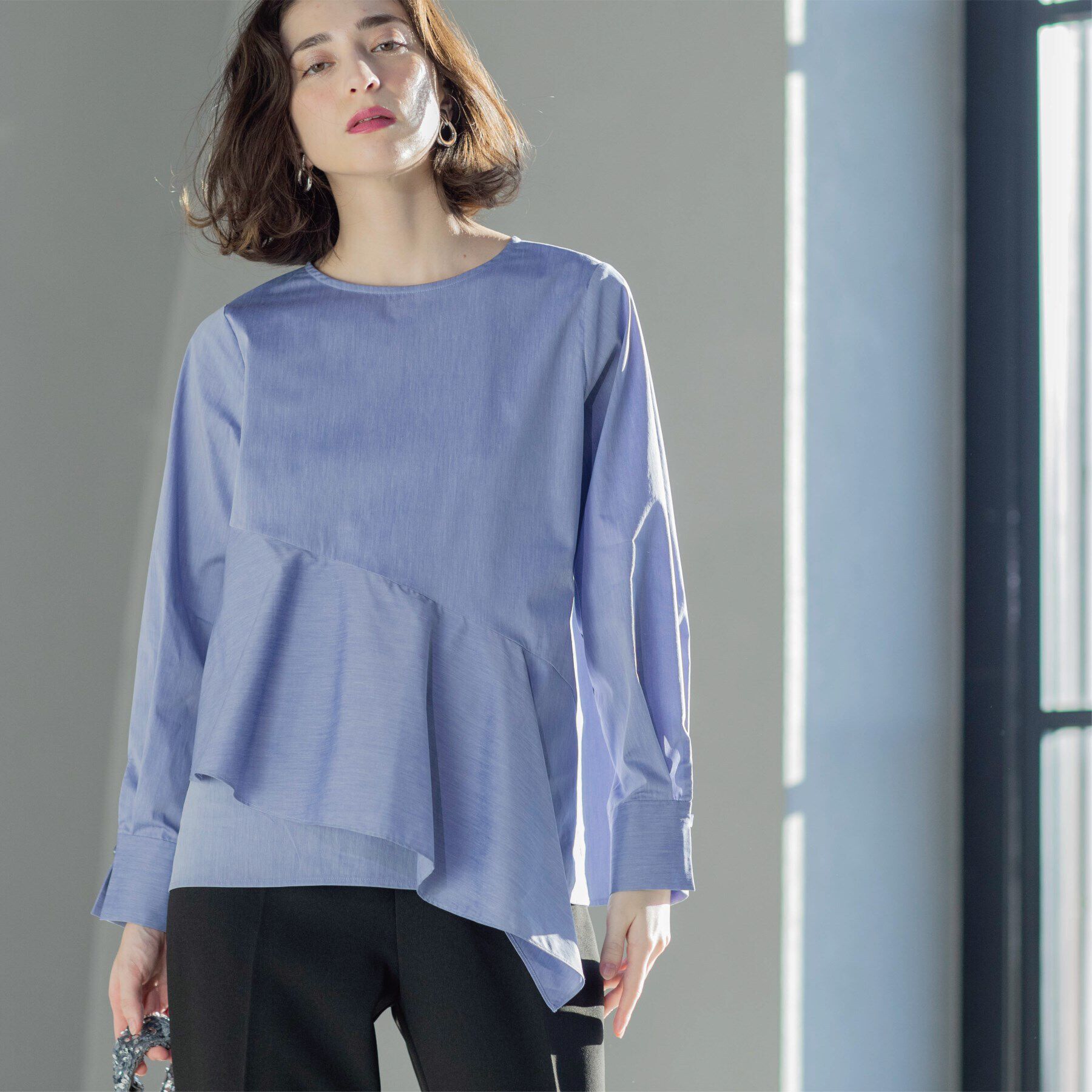 OPAQUE.CLIP「アシメフリルブラウス」|シャツ・ブラウス|